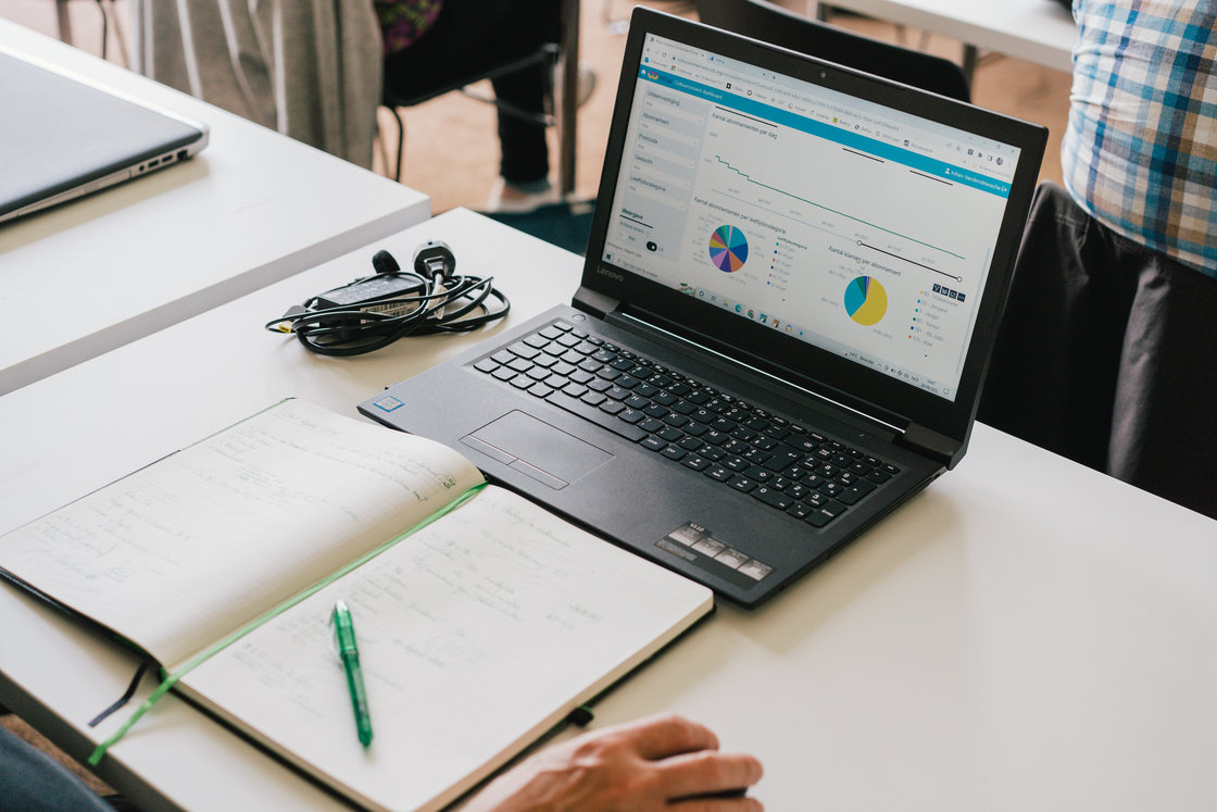 Foto van een computerscherm met Bib Analytics
